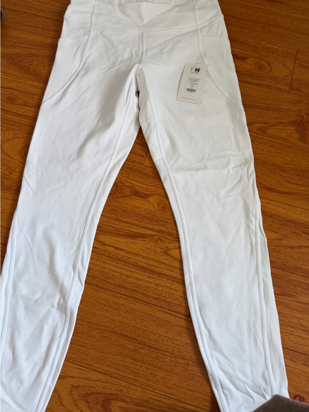 Fashion Nova White Ribbed Athletic Leggings